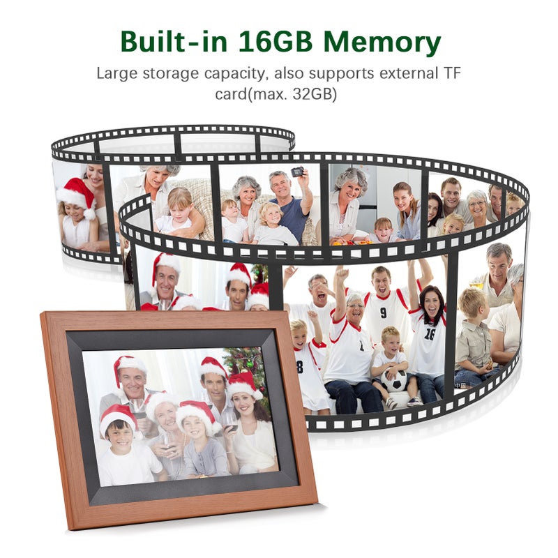 Digital Photo Frame: 10.1 Inch IPS Touch Screen, 16GB Built-in Memory, Wireless WiFi Sharing - Auto Rotation Function Large Digital Photo Frame for Home, Family and Friends - Image 4