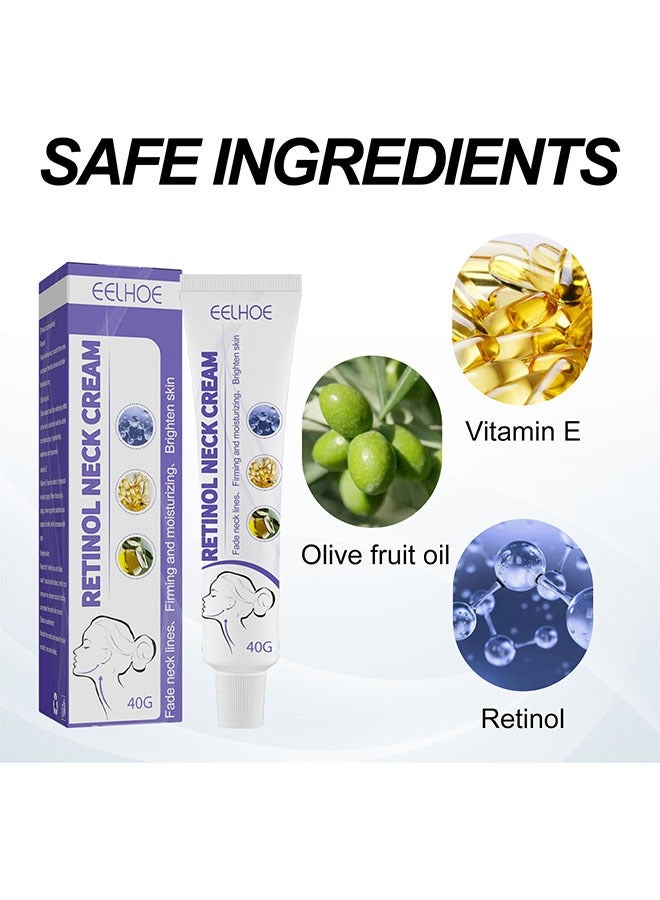 EELHOE Retinol Neck Cream Fade Neck Lines, Firming and Moisturizing Brighten Skin Neck Massage, Reshape Swan Neck - Image 2