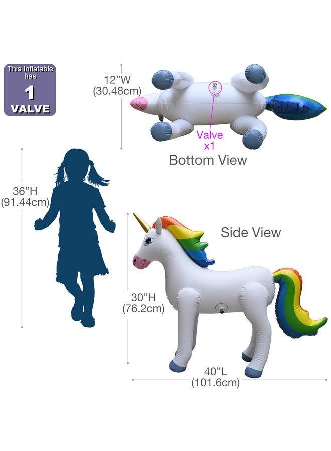 Jet Creations Inflatable Standing Rainbow Unicorn, Party Decorations add Magical Sparkles Colorful Poolside Toy for Endless Fun Party Decor Balloons for Kids Birthday, Halloween - Image 2