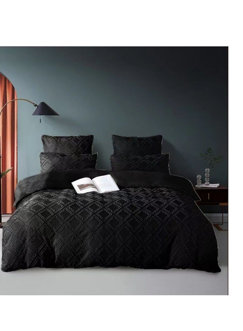 طقم لحاف فاخر مطرز من 6 قطع - طقم سرير كبير الحجم مع ملاءة سرير وأغطية وسائد | 220×240 سم