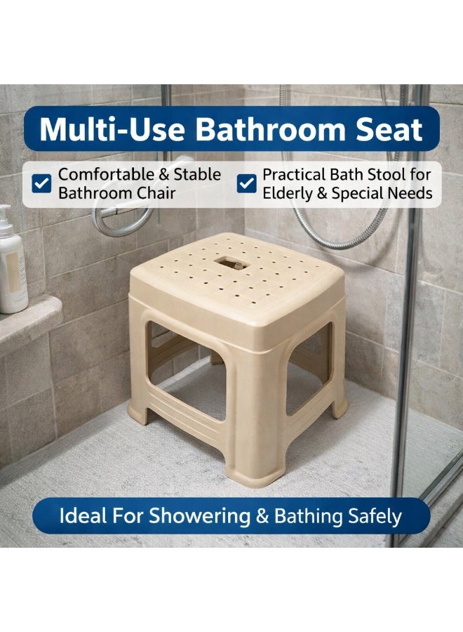 Multi-Use Bathroom Seat | Comfortable & Stable Bathroom Chair | Practical Bath Stool for Elderly & Special Needs