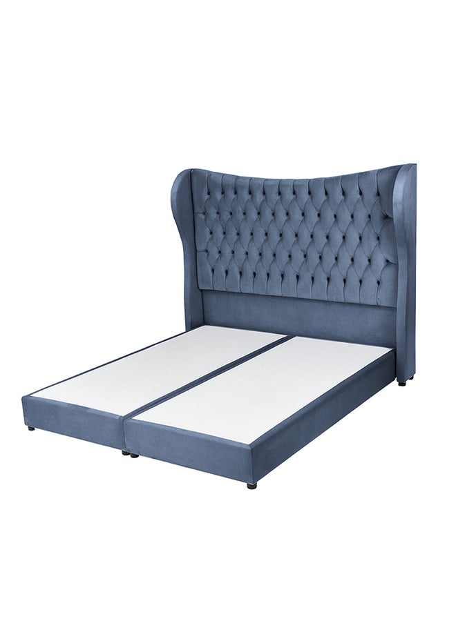 House One Shasho | Velvet Bed Frame - Dark Blue 
