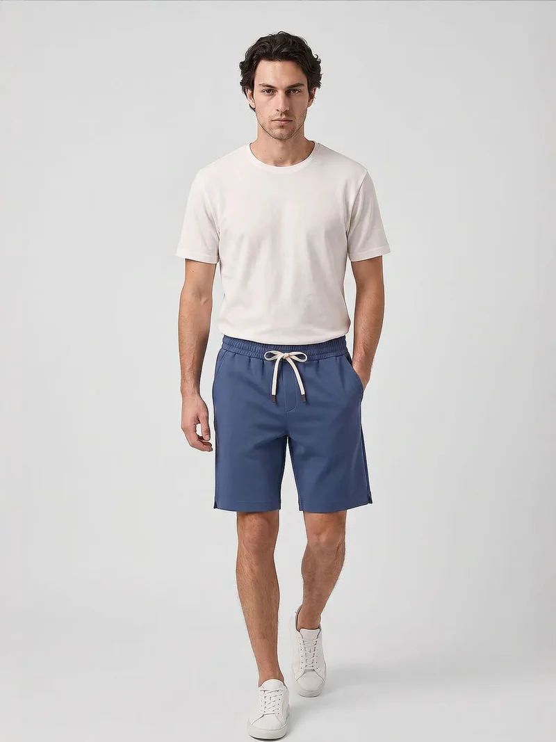 Tommylife Sacramento Green TOMMY Men's Mid Waist Jersey Shorts for Men | Best Price UAE