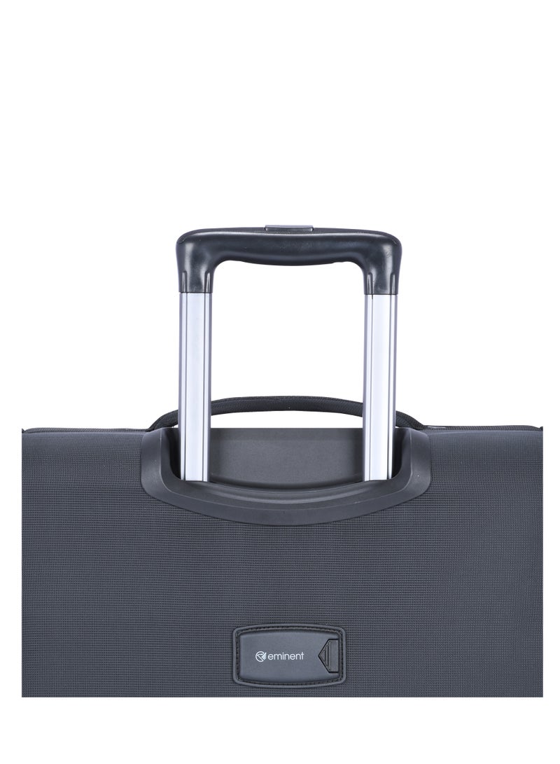 إيمينينت حقيبة سفر ناعمة للجنسين بعجلات دوارة مزدوجة وقفل  رقمي أسود - Image 4