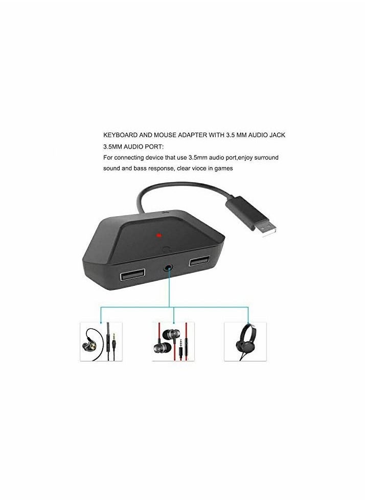 Y&D - KASTWAVE Keyboard and Mouse Adapter with 3.5mm Audio Jack Compatible for Nintendo Switch, Xbox One, PS4, PS3. Perfect Games Like FPS, TPS, RPG RTS, etc. - Image 1