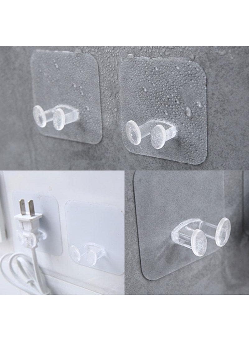 BRIGHTZONE BRIGHTZONE MultiPurpose Transparent Adhesive Hooks Drill Free Removable Waterproof and Oil Proof Wall Hook Power Storage Hook Socket Rack Free Punching Stickers Plug Hook Pack of 10  - Image 2