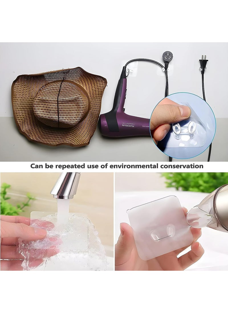 BRIGHTZONE BRIGHTZONE MultiPurpose Transparent Adhesive Hooks Drill Free Removable Waterproof and Oil Proof Wall Hook Power Storage Hook Socket Rack Free Punching Stickers Plug Hook Pack of 10  - Image 4