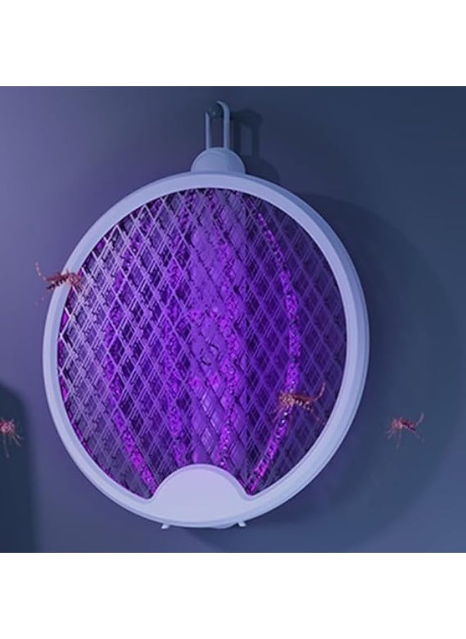 3 in 1 Round Mosquito Zapper Racket Foldable Wall Mounted Attractive Light Handheld High Quality tr