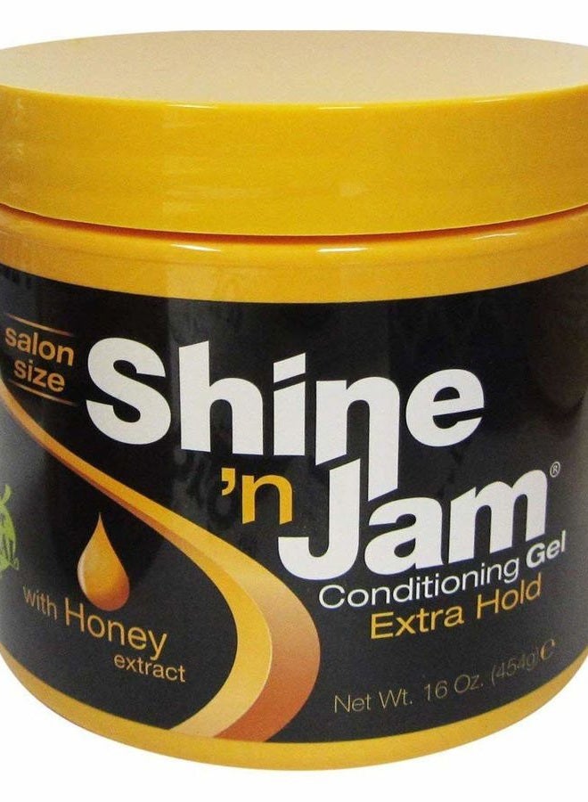 Shine N Jam Conditioning Gel Extra Hold 16 Ounce Jar (473ml) (2 Pack)