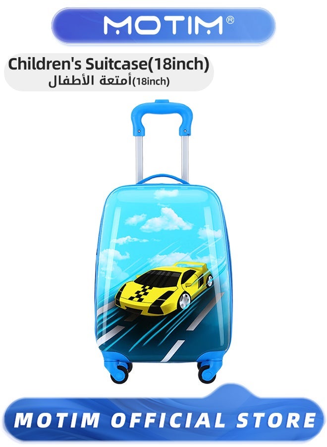 Motim Kids 18 inch Cartoon Luggage Lightweight Travel Luggage Made of ABS Material Carry-On Luggage with Spinning Wheels for Kids to go Traveling and School - Image 1