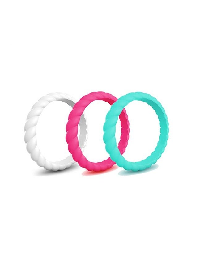 NIBEMINENT - 3 Pieces Silicone Ring Set Multicolor - Image 1