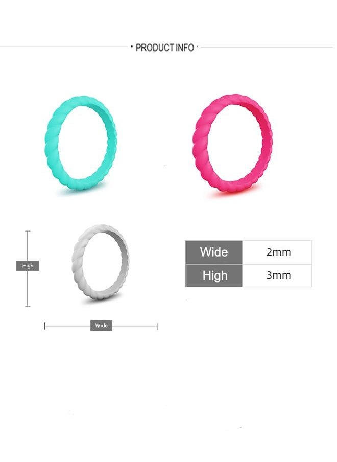 NIBEMINENT - 3 Pieces Silicone Ring Set Multicolor - Image 1