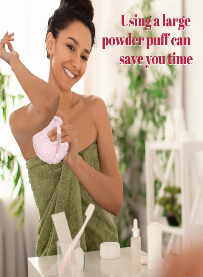 JOLY Extra Soft Powder Puff, 6" x 3" Large Body Powder Applicator, Loose Dusting Powder Puffs for Women (Only Pink Puff) - Image 3