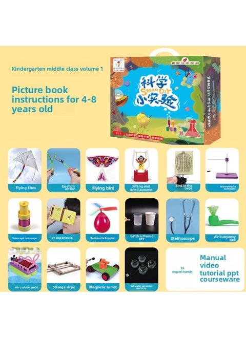 Children's Science Experiment Suit Science And Technology Production Steam Box Diy Teaching Toys Primary School Students Physical Equipment-Specifications:Comprehensive Edition Third Order (16 Experimental Production) Sends Picture Books