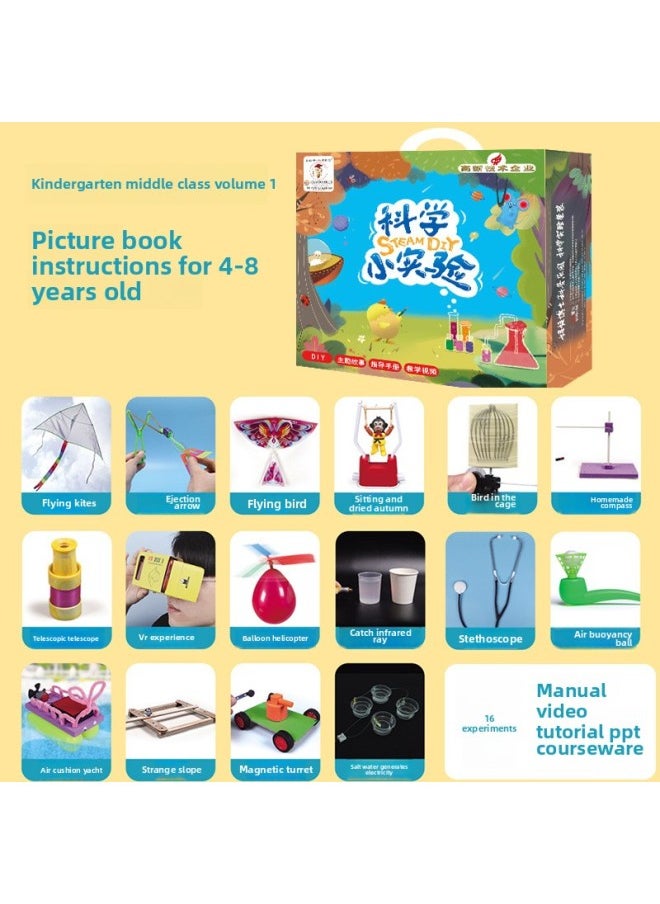 Children's Science Experiment Suit Science And Technology Production Steam Box Diy Teaching Toys Primary School Students Physical Equipment-Specifications:Comprehensive Edition Third Order (16 Experimental Production) Sends Picture Books  - Image 1