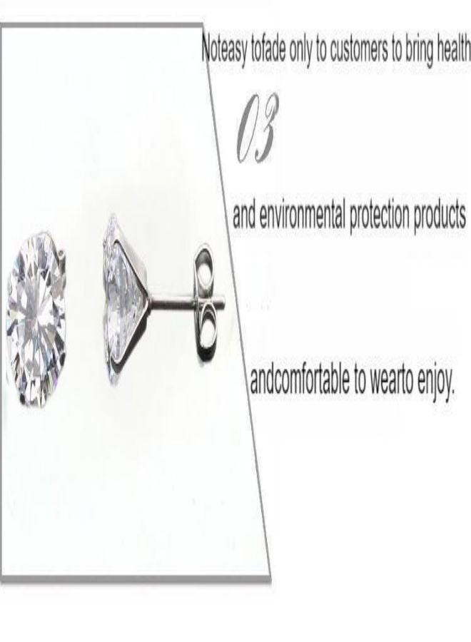 أقراط 8 مم رباعية الشوكات AAA واضحة من الزركون الأبيض - Image 5