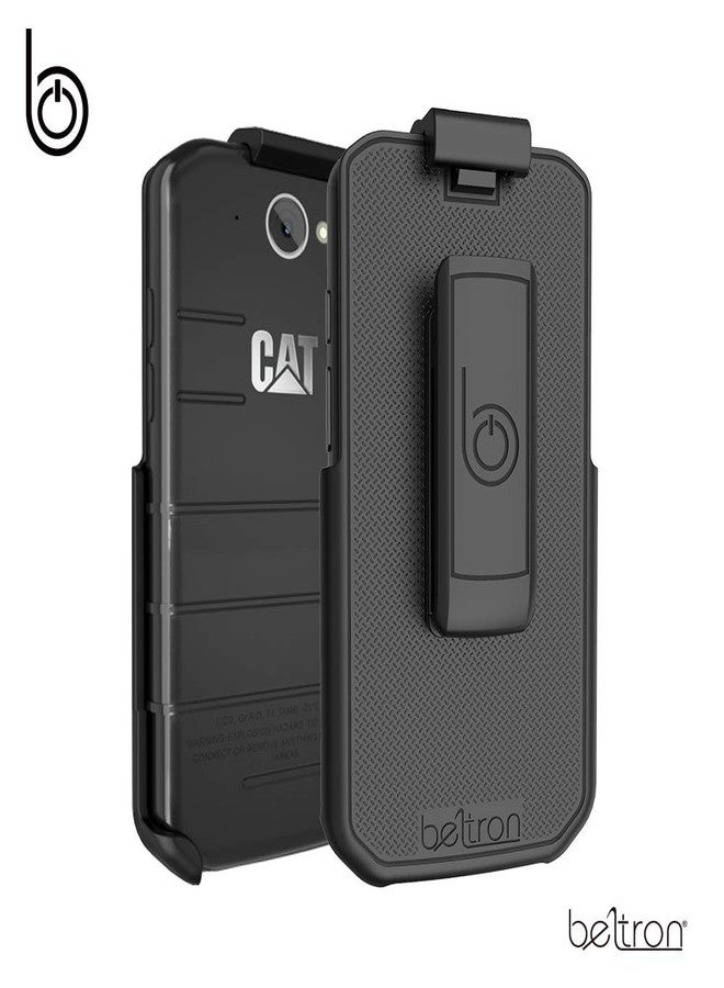 جراب BELRON CAT S48c، جراب مشبك حزام شديد التحمل لـ Caterpillar CAT S48C (Sprint/Verizon) الميزات: تثبيت آمن، مزلاج سريع الفتح وحامل مدمج (متين وموثوق وخفيف الوزن) - Image 2