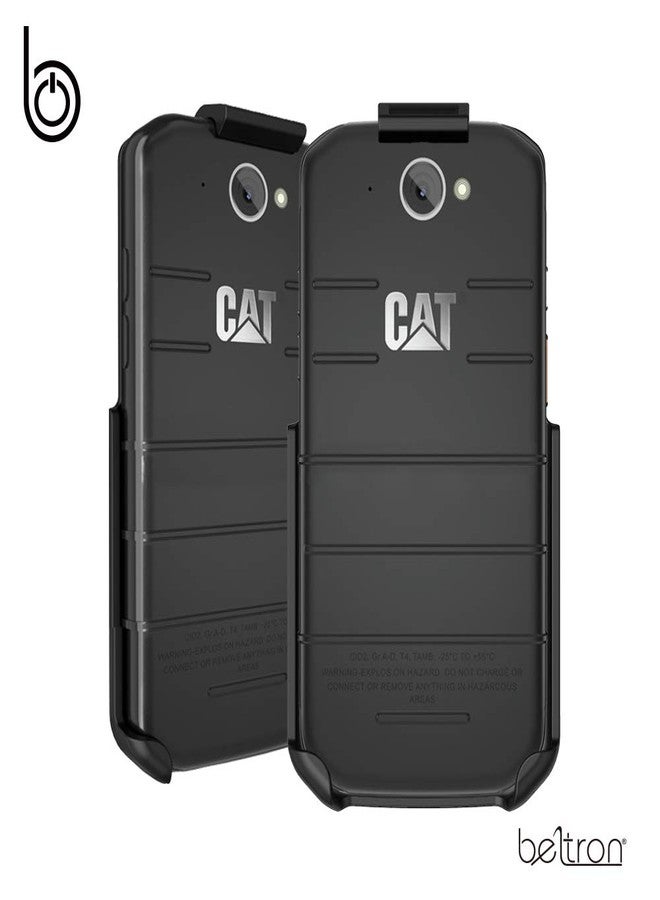 جراب BELRON CAT S48c، جراب مشبك حزام شديد التحمل لـ Caterpillar CAT S48C (Sprint/Verizon) الميزات: تثبيت آمن، مزلاج سريع الفتح وحامل مدمج (متين وموثوق وخفيف الوزن) - Image 3