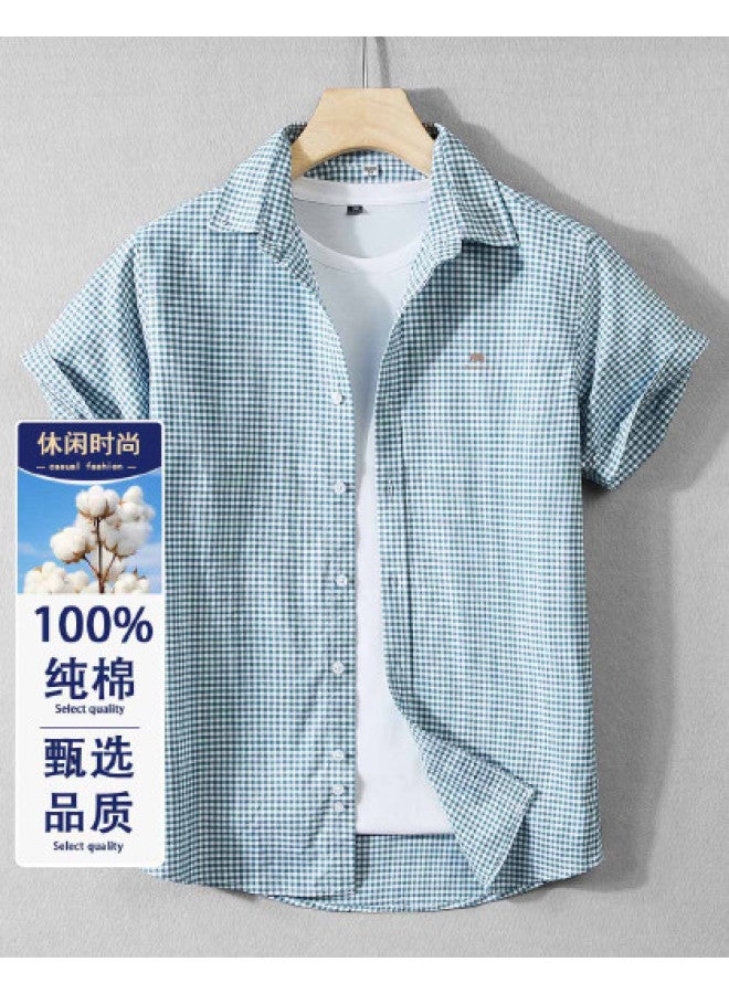 Fomoce men's Fashion Casual Solid Color Short Sleeve Shirt - Versatile Spring/summer Essential - Image 1