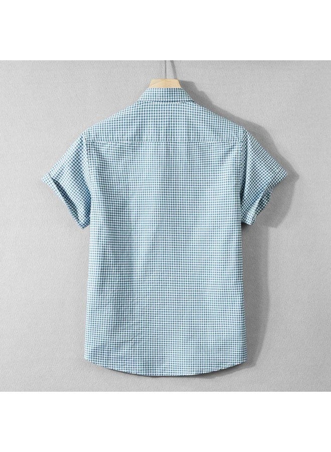 Fomoce men's Fashion Casual Solid Color Short Sleeve Shirt - Versatile Spring/summer Essential - Image 4