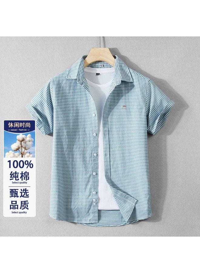 Fomoce men's Fashion Casual Solid Color Short Sleeve Shirt - Versatile Spring/summer Essential - Image 2