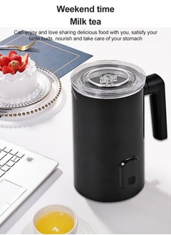 ET-LIFE 4-in-1 Hot & Cold Electric Milk Frother 160ml, Milk Warmer Coffee Milk Heater 350ml 400W FG-M01 Black  - Image 3