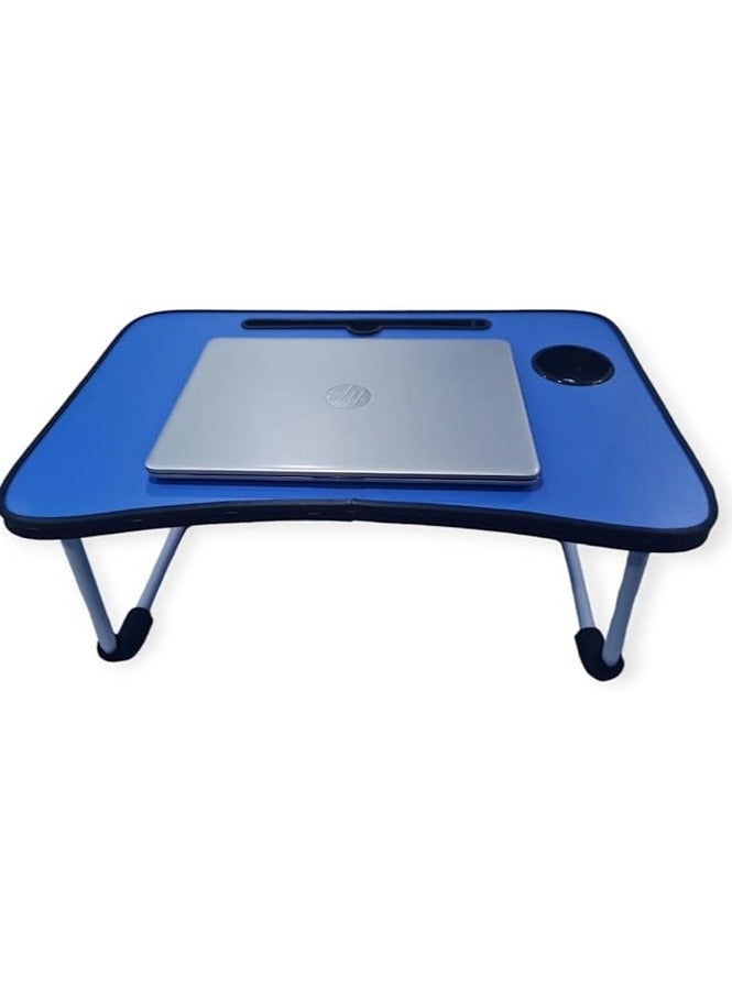 Foldable desk table with anti-slip legs, suitable as a laptop stand or for studying, writing, and reading for children and adults, blue - Image 2
