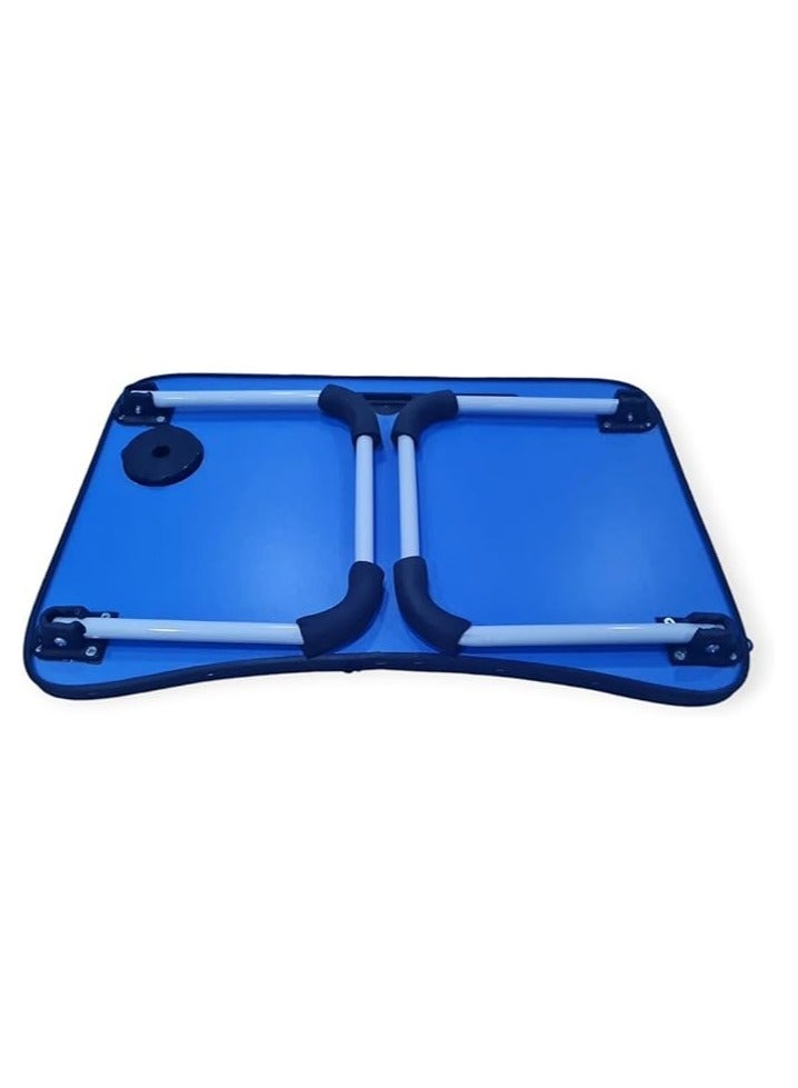 Foldable desk table with anti-slip legs, suitable as a laptop stand or for studying, writing, and reading for children and adults, blue - Image 3