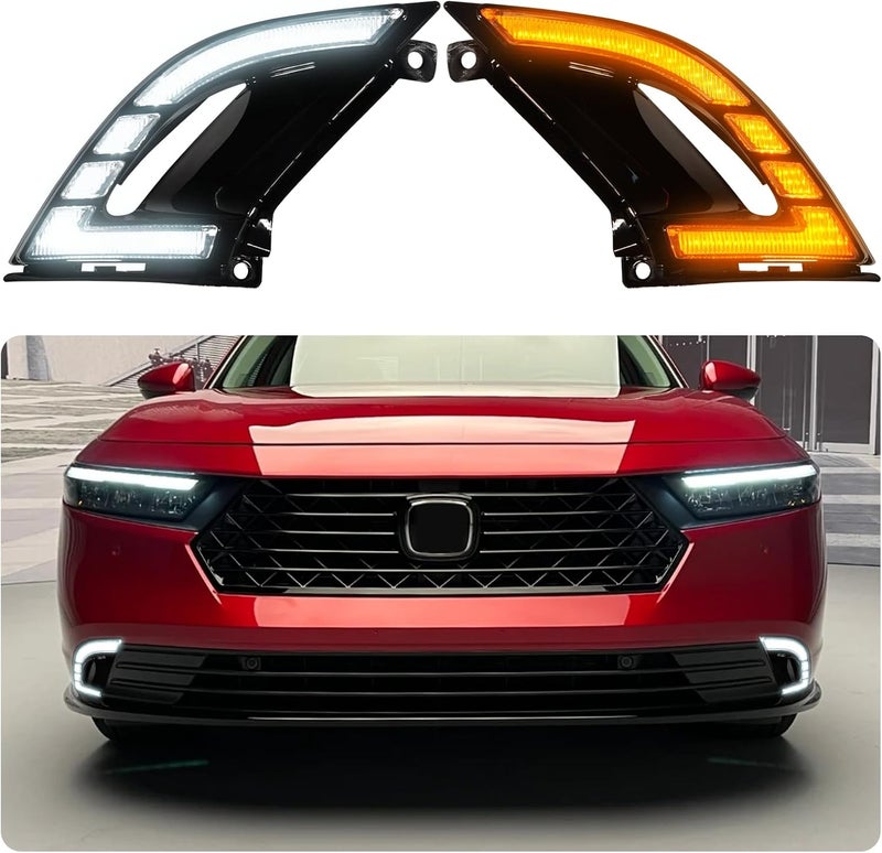 TBHOO LED Daytime Running Lights for 2023-2025 Honda Accord with Amber Turn Signals - Image 1