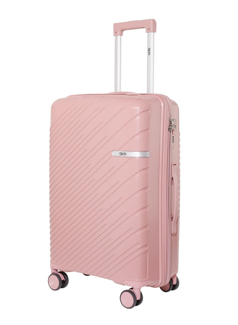 KTMC Polypropylene Luggage 20" Carry-On & 28" Check-in Suitcases, H-8882 Rose Gold - Image 2