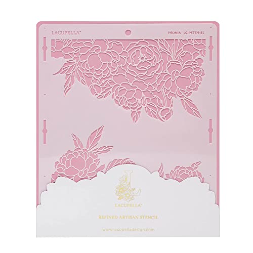 Lacupella Large Cake Decorating Stencil (PEONIA) Peony Flower Pattern - Image 5