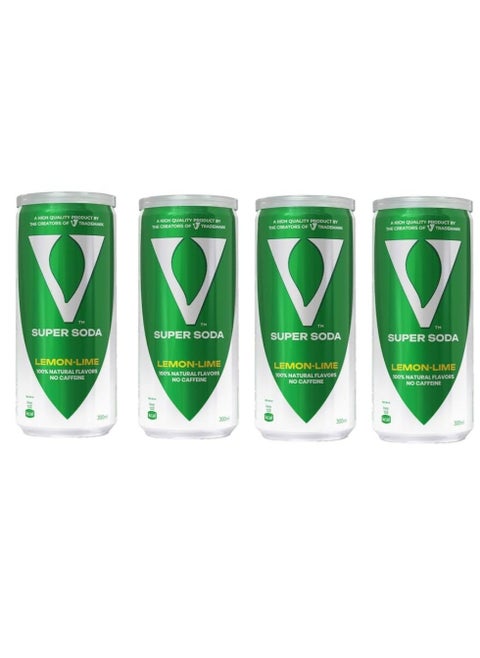 V super Soda Lemon-Lime 300ml X4Cans