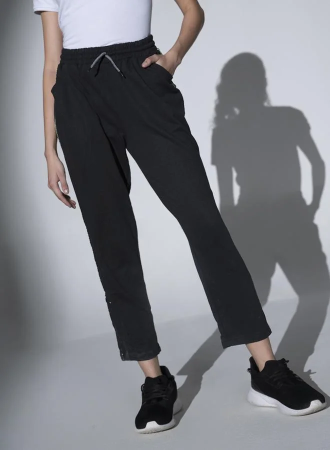 Hubberholme Black Track Pants For Women