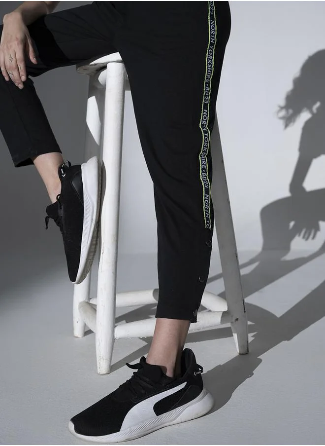 Hubberholme Black Track Pants For Women