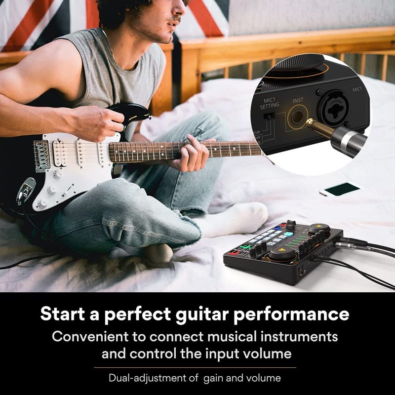 Maono مجموعة معدات البودكاست من MAONO مع واجهة صوتية وميكروفون مكثف XLR، MaonoCaster مع طاقة فانتوم 48V، بلوتوث للبودكاست، البث المباشر، التعليق الصوتي، يوتيوب، الكمبيوتر، الجيتار (AME2A) - Image 4