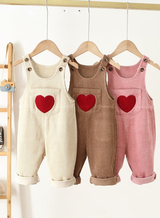 Happy Cherry Toddler Kids Baby Boy Girl Bib Overalls Suspender Pants Solid Straps Trousers One Piece Cute Corduroy Overalls Halter Romper Jumpsuit Bottom Brown 12-18 Months - Image 3