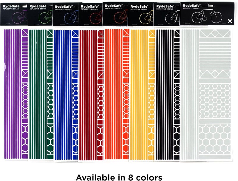 RydeSafe Reflective Decals Multi Shapes Kit Jumbo, White - Image 2