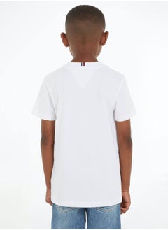 TOMMY HILFIGER Boys' Patch Pocket Signature Detail T-Shirt -  Pure cotton, White  - Image 4