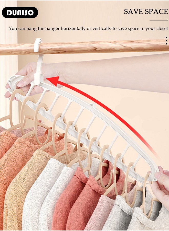 DUNISO 5PCS Space Saving Clothes Hangers,Multifunctional Smart Closet Organizer Premium Wardrobe Clothing Cascading Hanger 11 Slots,Multifuction Rotating Ties Scarf Hanger for Heavy Clothes, Shirts Pants Dresses Coats  - Image 2