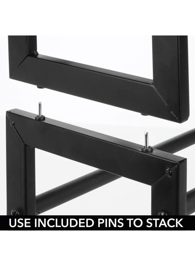mDesign 3 Tier Adjustable Expandable Shoe And Boot Storage Organizer Rack Space Saving Angled Vertical Storage Closets Entryways Mudrooms Bedrooms Garages Solid Steel One Size Black - Image 5