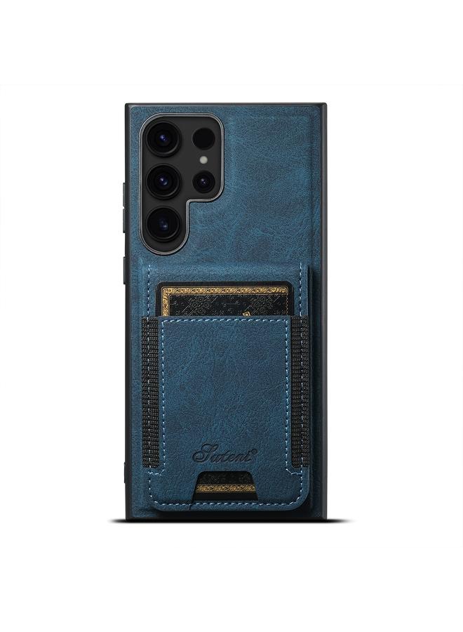 Suteni Case For Samsung Galaxy S22 Ultra 5G H17 Litchi Texture Leather MagSafe Detachable Wallet Phone Case - Image 1