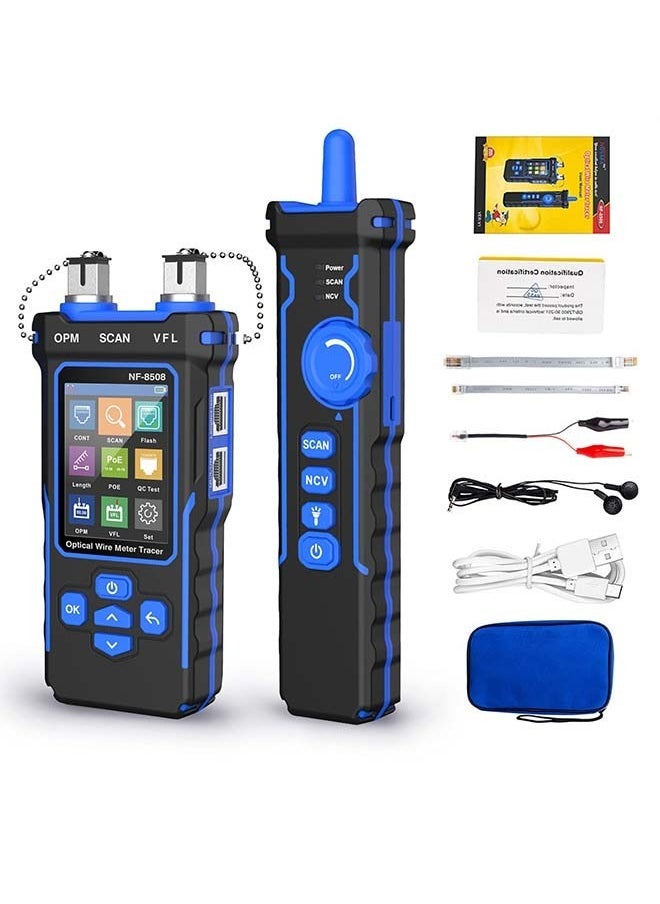 NOYAFA - NOYAFA Network Cable Tester with Optical Power Meter VFL, CAT5 CAT6 Cable Toner Ethernet Cable Tester, RJ11 RJ45 Network Tester for Telephone, Ethernet, Video, PoE Tester Wire Tracer Fiber Tester - Image 1