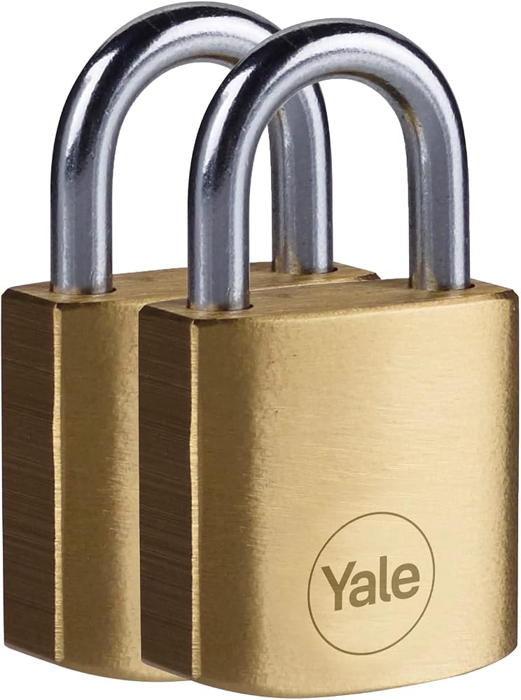 ييل 1 Yale Y110B/30/115/2 عبوة من 2 أقفال نحاسية معلقة (30 ملم) - أقفال داخلية للخزانة وحقيبة الظهر وصندوق الأدوات - مفتاح موحد - أمان قياسي - عبوة متعددة - Image 1
