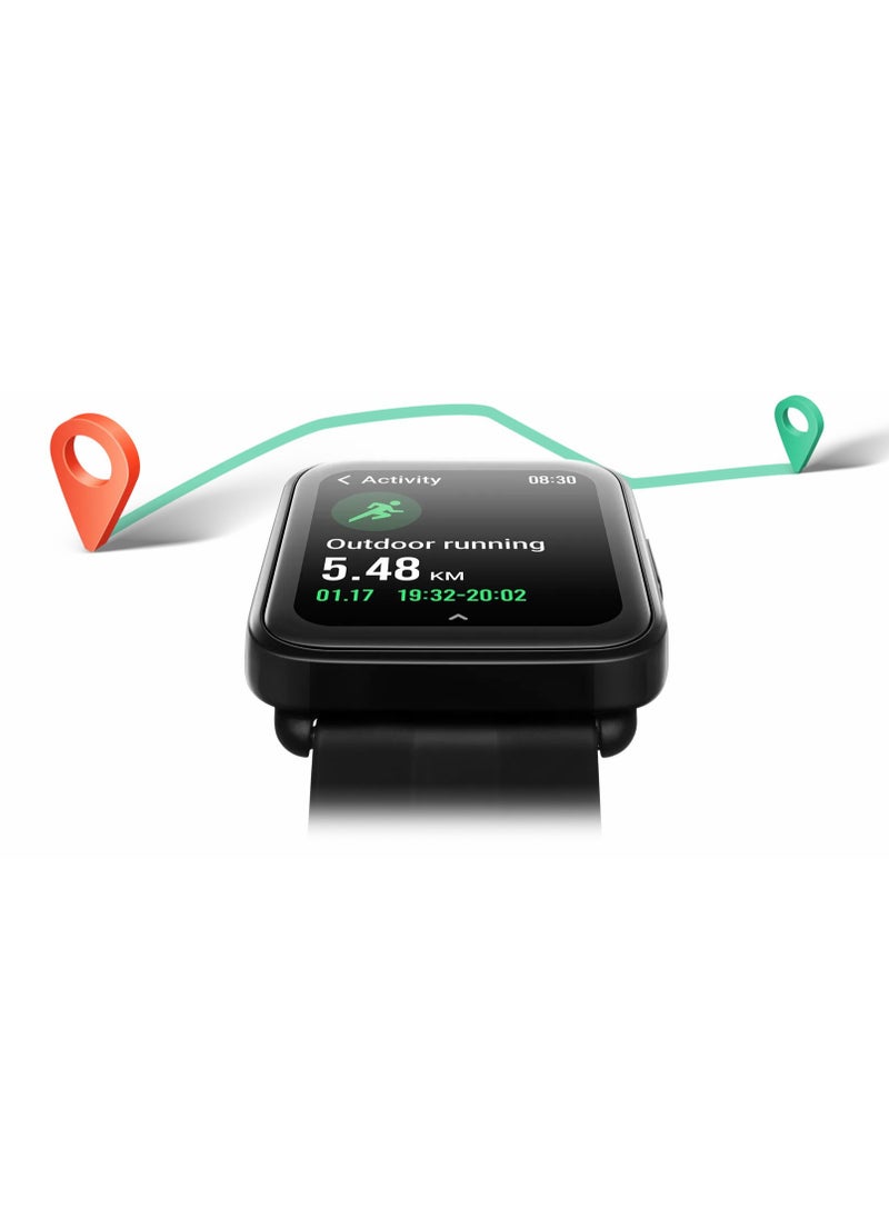 Maimo Watch Flow Smartwatch with 1.6-inch AMOLED display, Heart rate&Blood Oxygen monitor,Built-in Gps,5ATM Waterproof, Bluetooth calling with AI noise reduction and up to 10+ days of usage (WHITE)