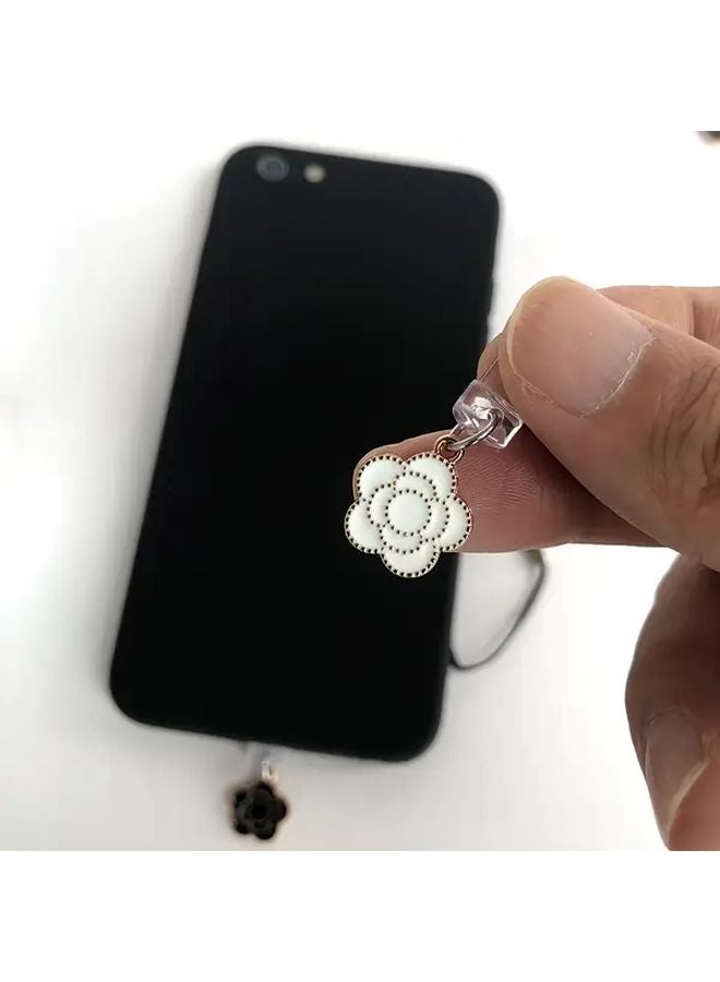 Black Flower Dust Plug For IPhone 6 14 Lightning Port USB C Charger Protector - Image 5