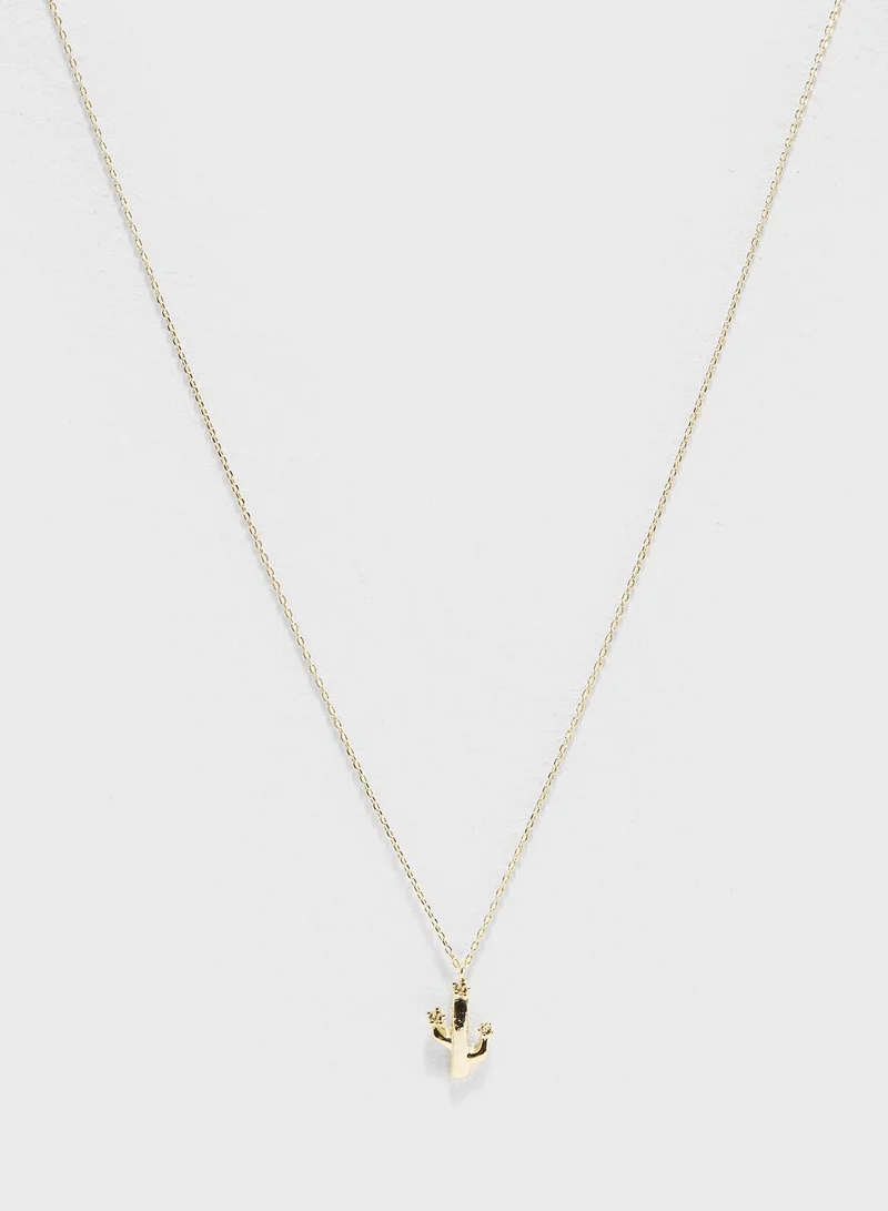 Orelia Flower Cactus Charm Ditsy Necklace