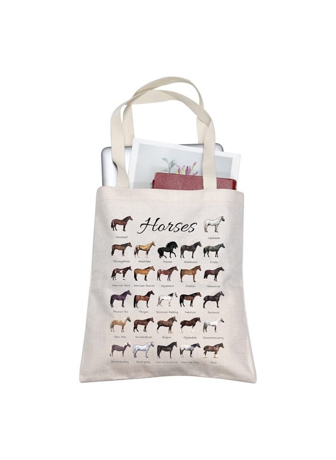 TOBGBE Horse Gift Horse Lover Travel Bag Inspirational Horse Gift for Women Floral Horse Bag Equestrian Gift Horse Trainer Gift (Many Horses)  - Image 1