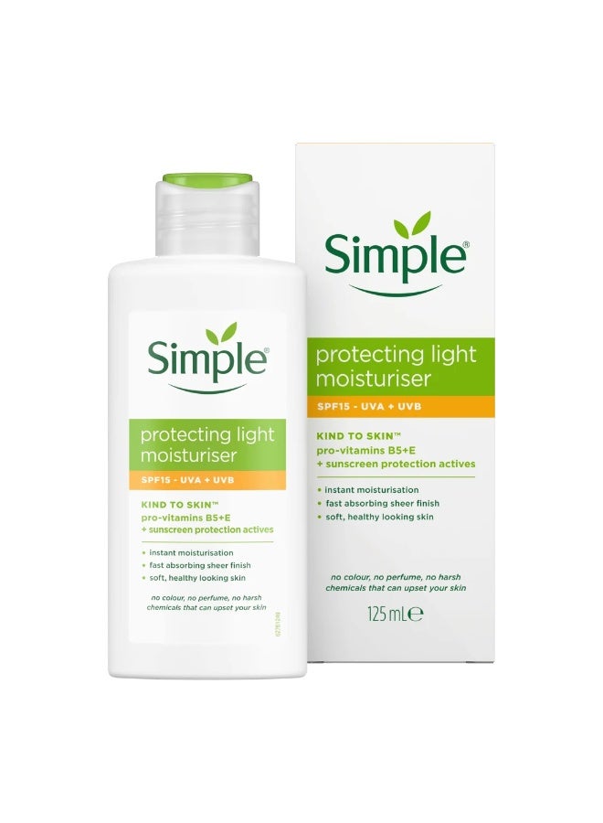 سمبل كريم مرطب يومي للوجه، عامل حماية من الشمس 15، نباتي، خالٍ من العطور والكحول، مناسب لجميع أنواع البشرة، 125 مل