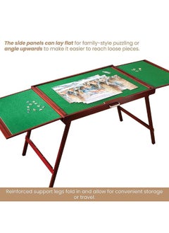 Bits and Pieces Bits and Pieces Fold-and-Go Wooden Jigsaw Table - Folding Jigsaw Puzzle Table - Puzzle Accessories - Portable Puzzle Table & Puzzle Storage- 25" x 34"  - Image 1