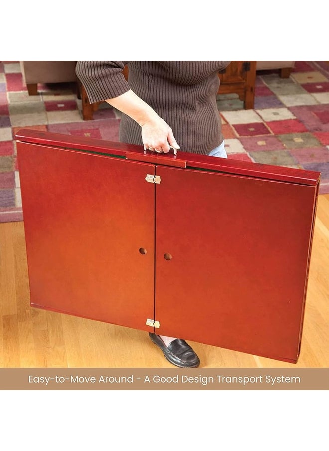 Bits and Pieces - Bits and Pieces Fold-and-Go Wooden Jigsaw Table - Folding Jigsaw Puzzle Table - Puzzle Accessories - Portable Puzzle Table & Puzzle Storage- 25" x 34" - Image 1